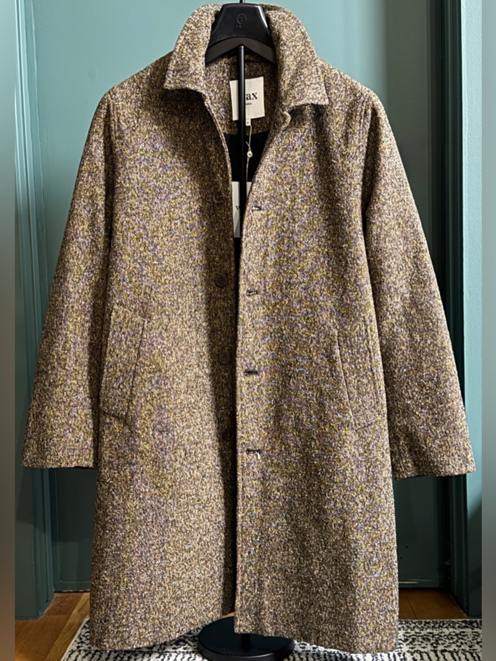 WAX LONDON  - Stan Coat - Brown Fleck Tweed Car Over Coat (M)